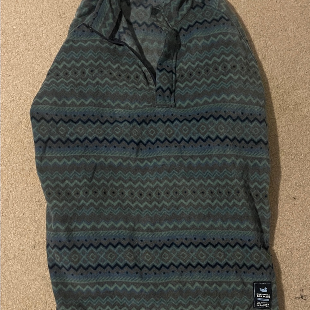 Southern Marsh Men's Sweater - Blue and Gray Pattern